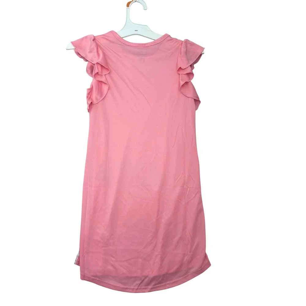 Strawberry Shortcake Girls Pink Striped Ruffle Nightgown Sleep Dress S 6/6X NEW